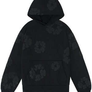 Black Floral Men's Hoodie
